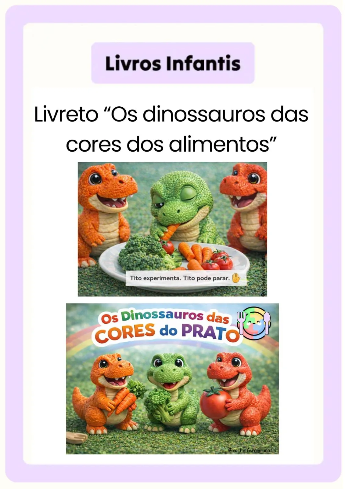 Os dinossauros das cores do prato