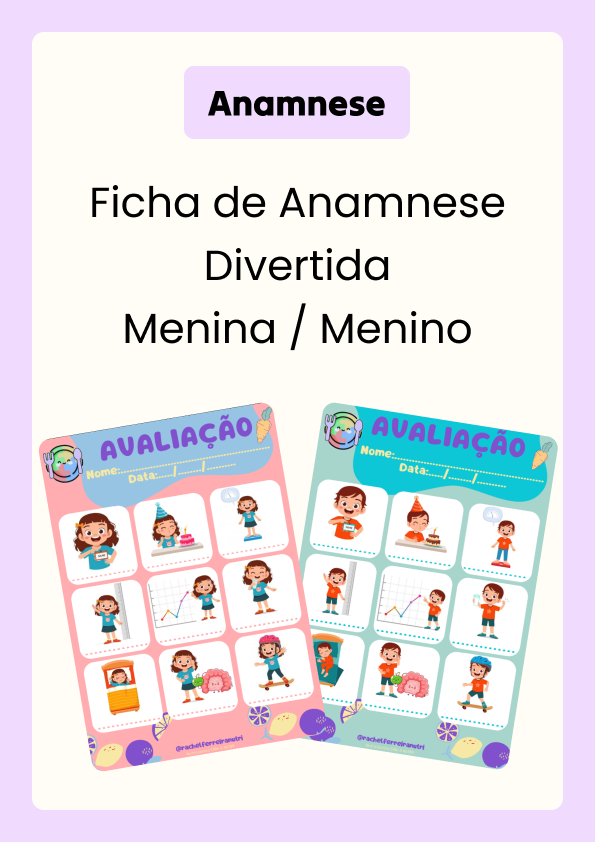 Ficha de Anamnese Divertida Menina / Menino